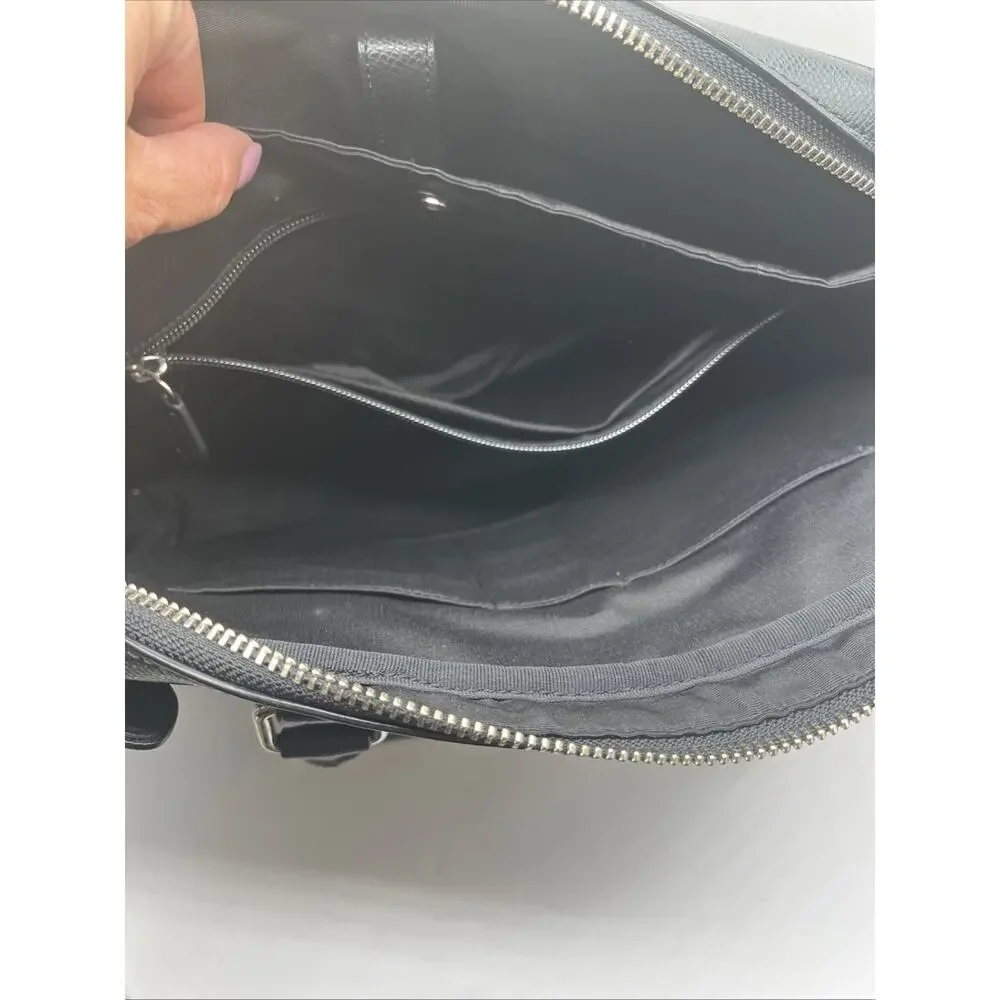 Coach Metropolitan Black Leather Briefcase Handbag Laptop Bag AS IS DAMAGED READ
